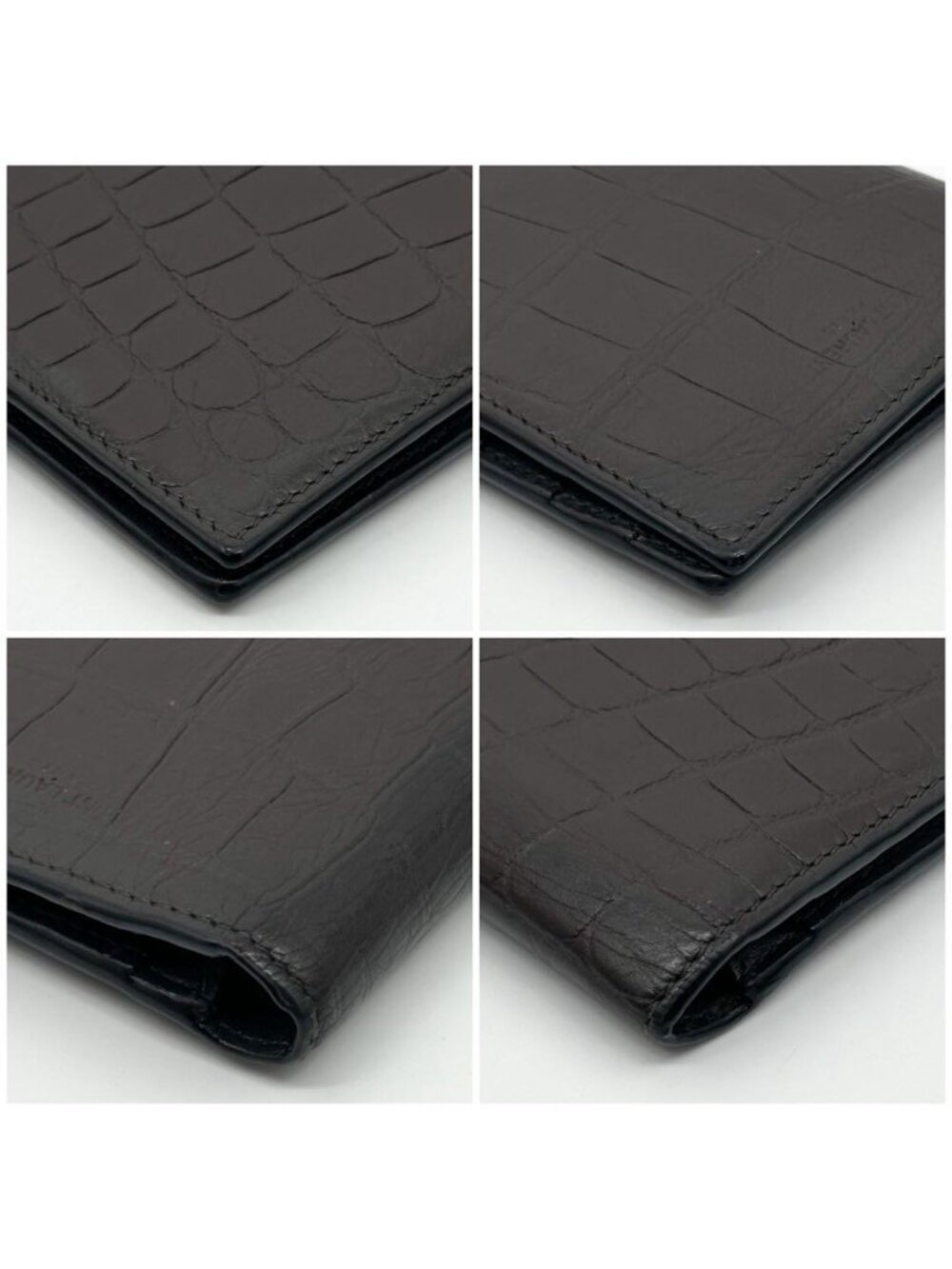 Saint Laurent Croco Bifold Wallet Leather Brown - Picture 7 of 15